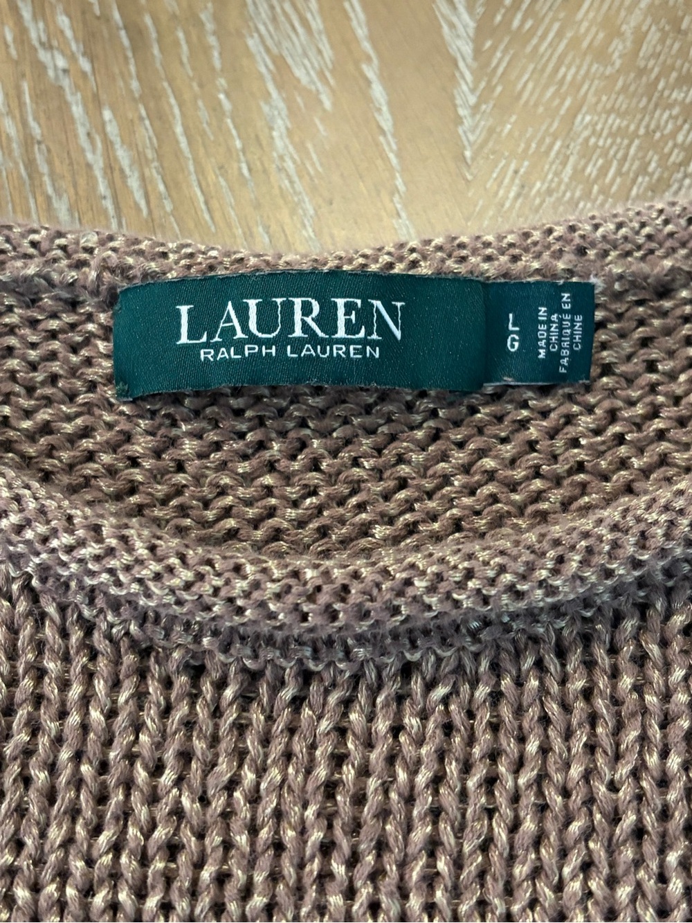 Lauren Ralph Lauren Rolled Neck Knit Sweater Gold Large - Picture 6 of 10